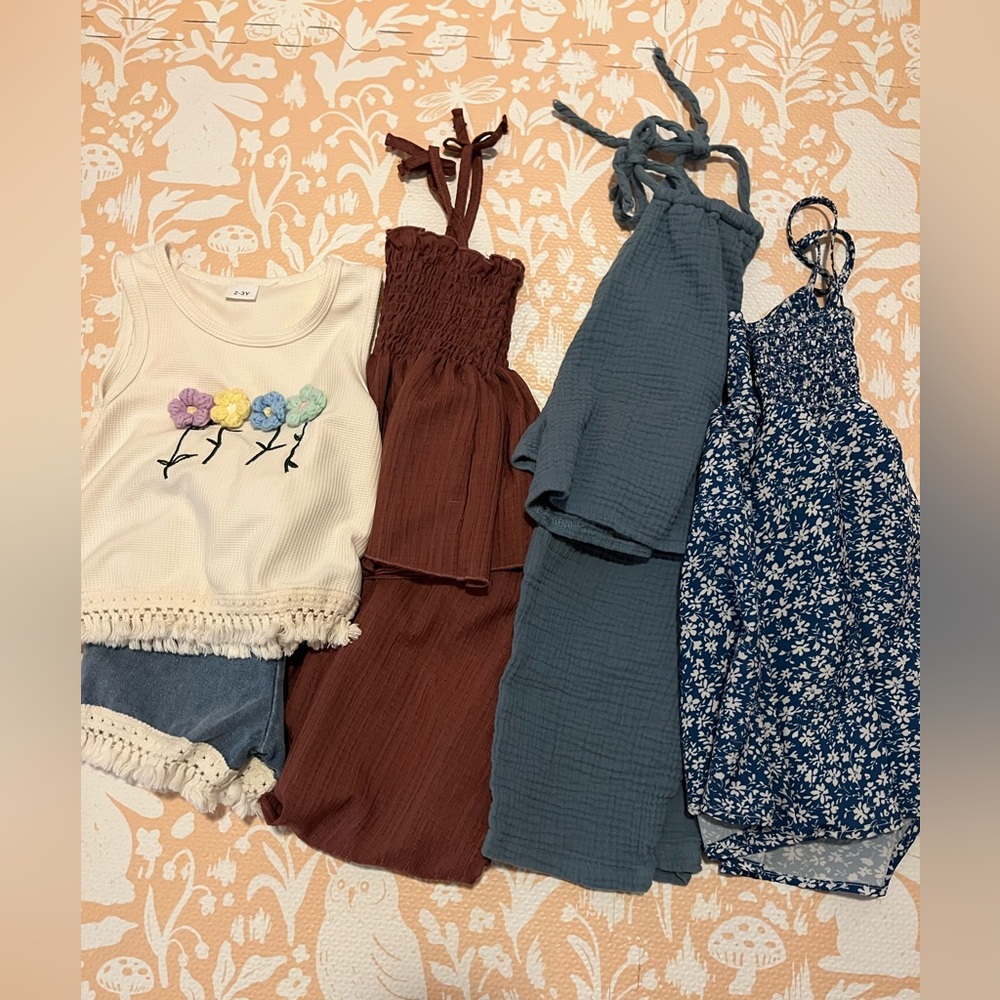 Bundle of 4 toddler size 2-3 year summer outfits!